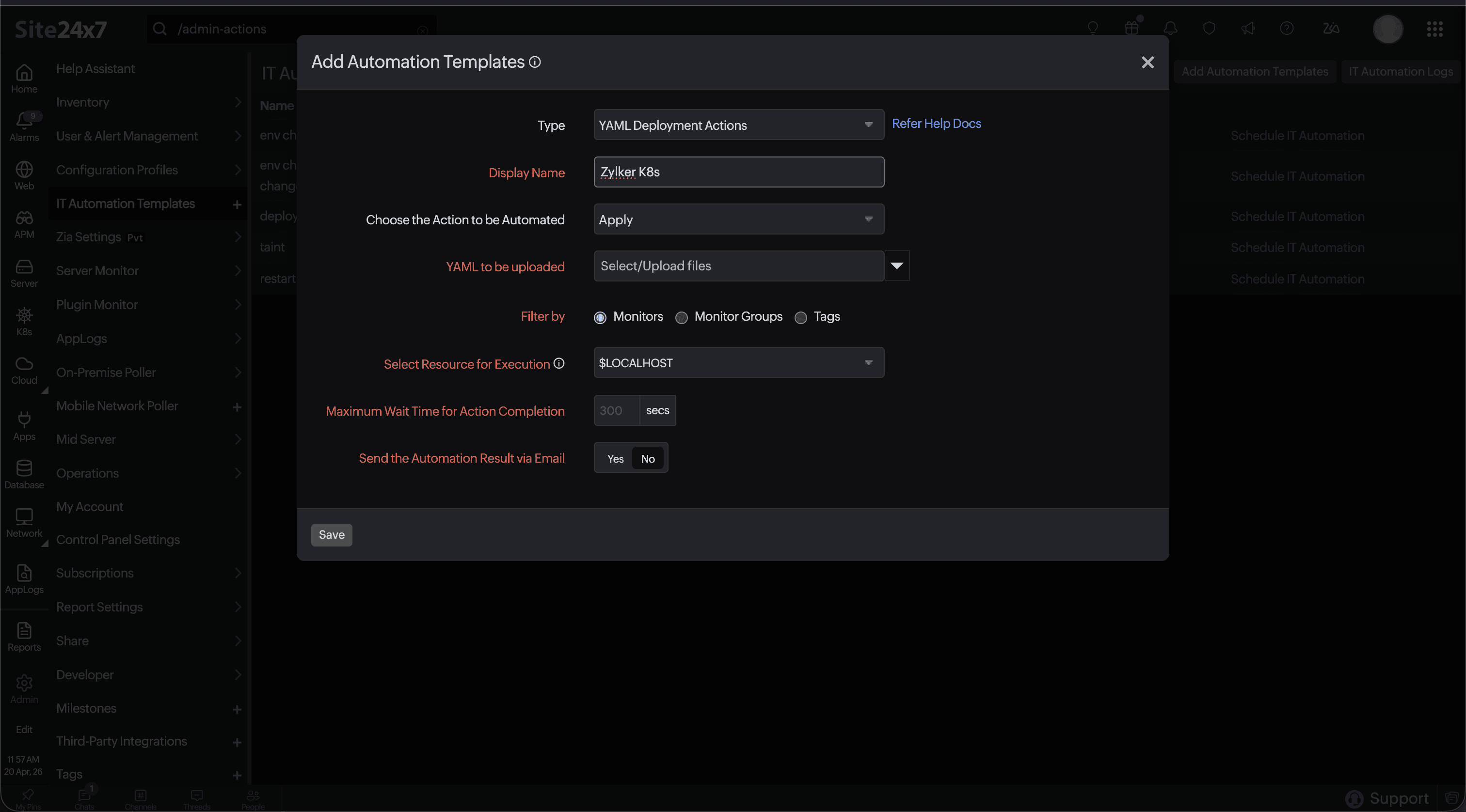 Add K8s Automation Template Add K8s Automation Template