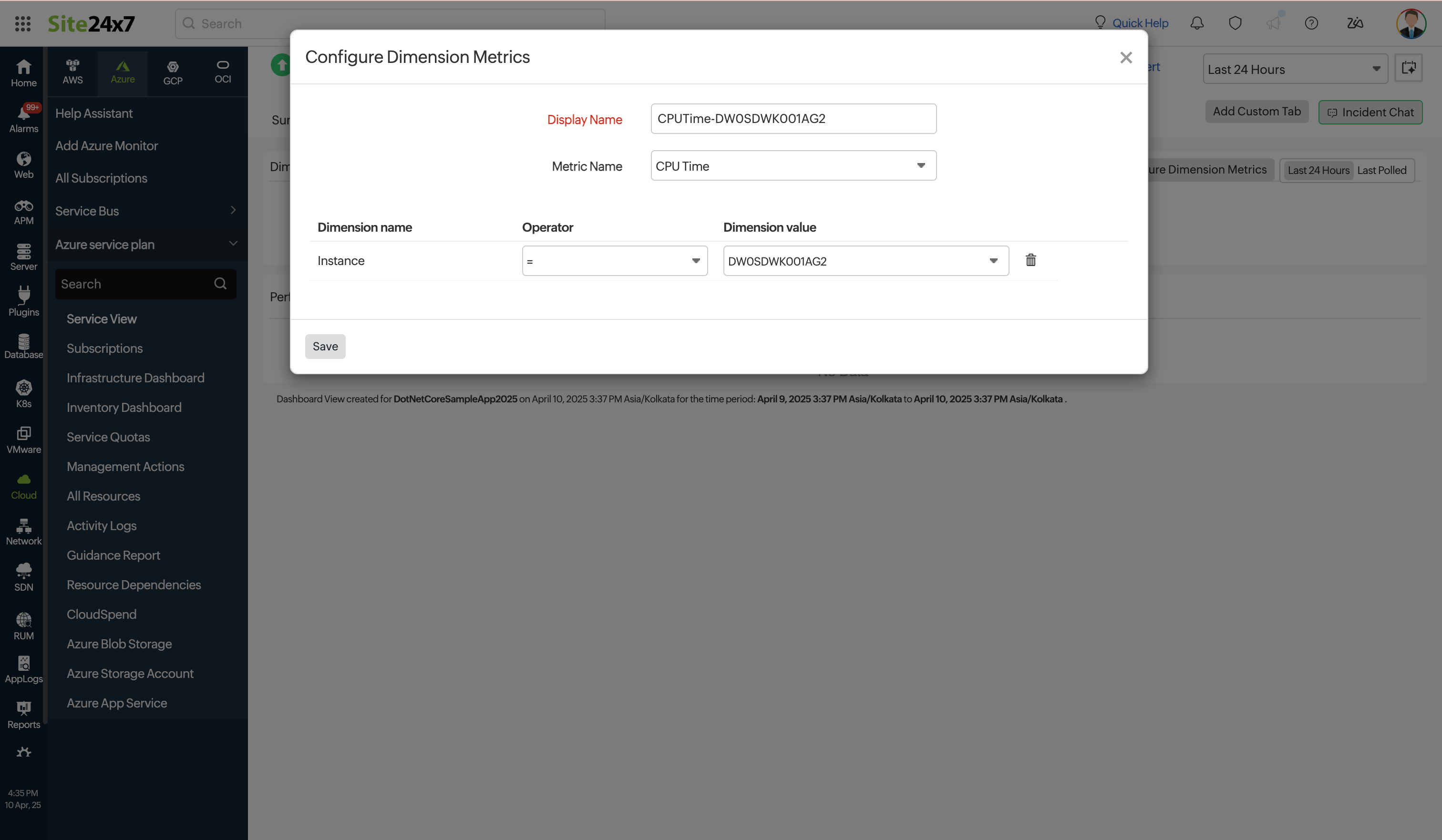 Configure Dimension Metrics Configure Dimension Metrics