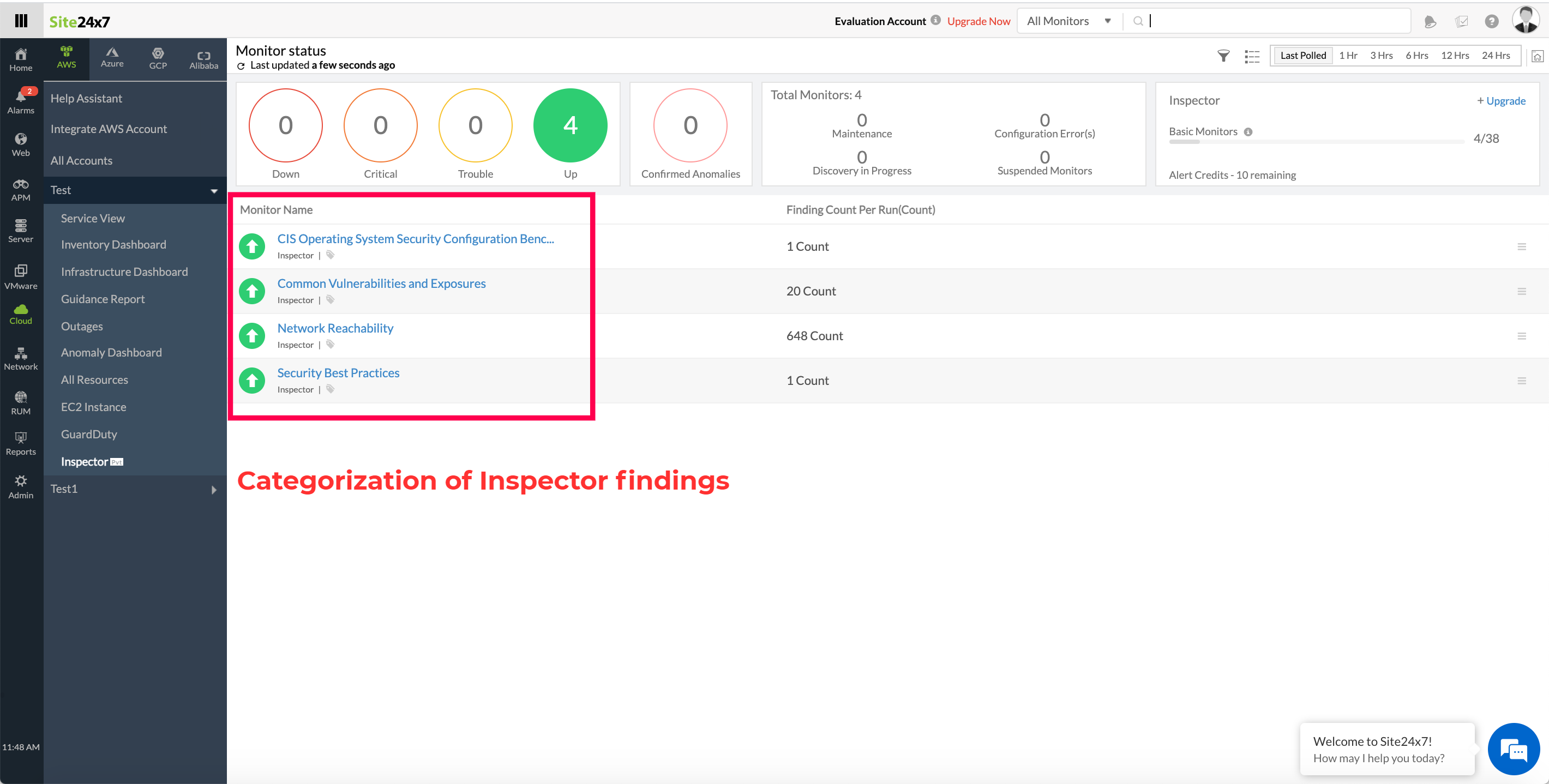 Categorization of Inspector Findings