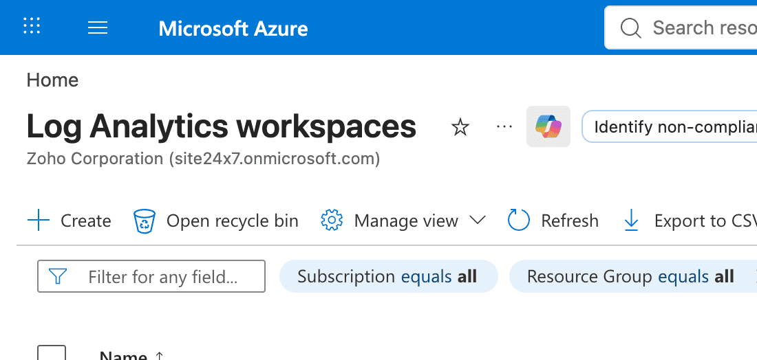 Create a Log Analytics workspace