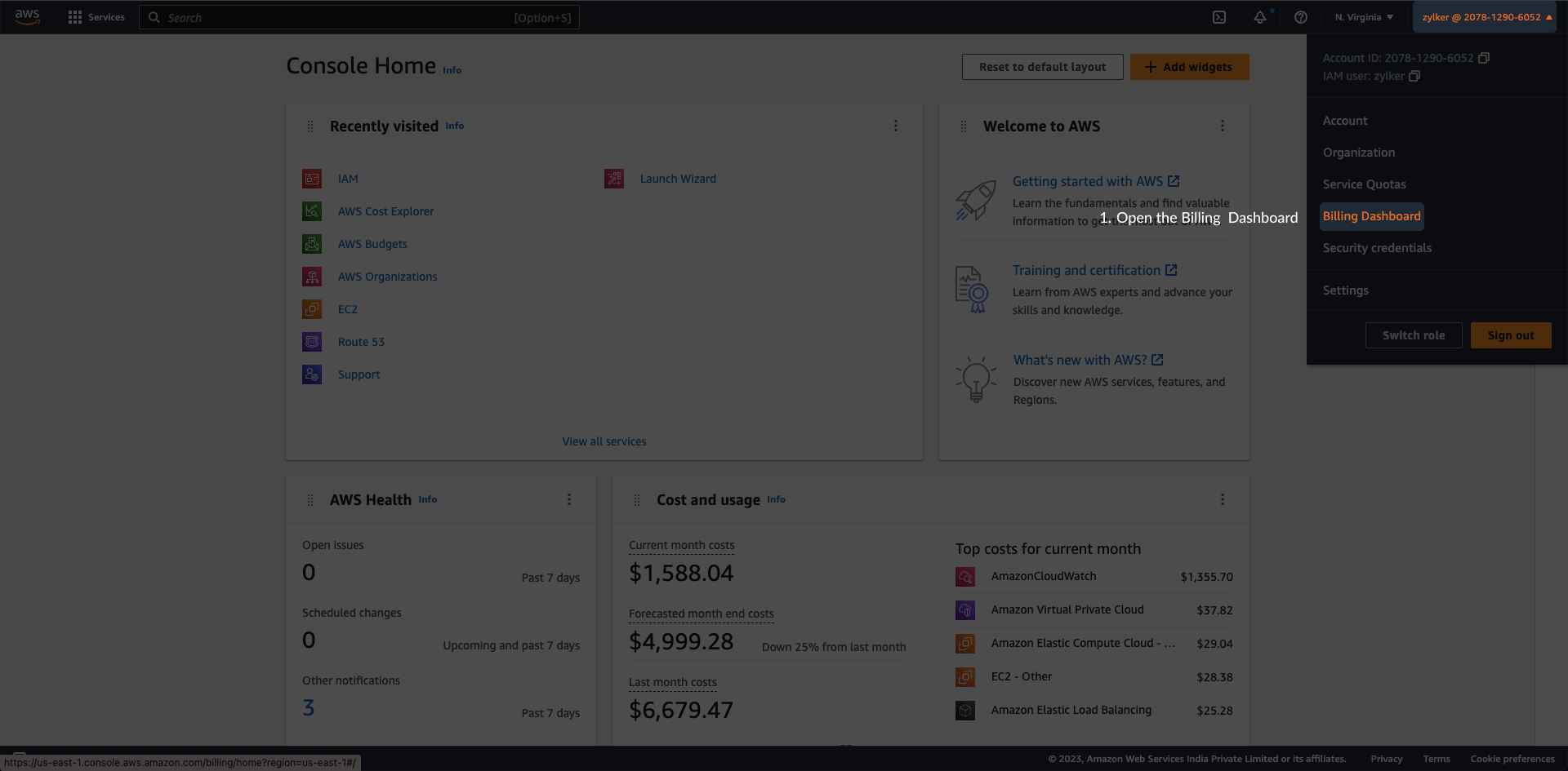 billing dashboard