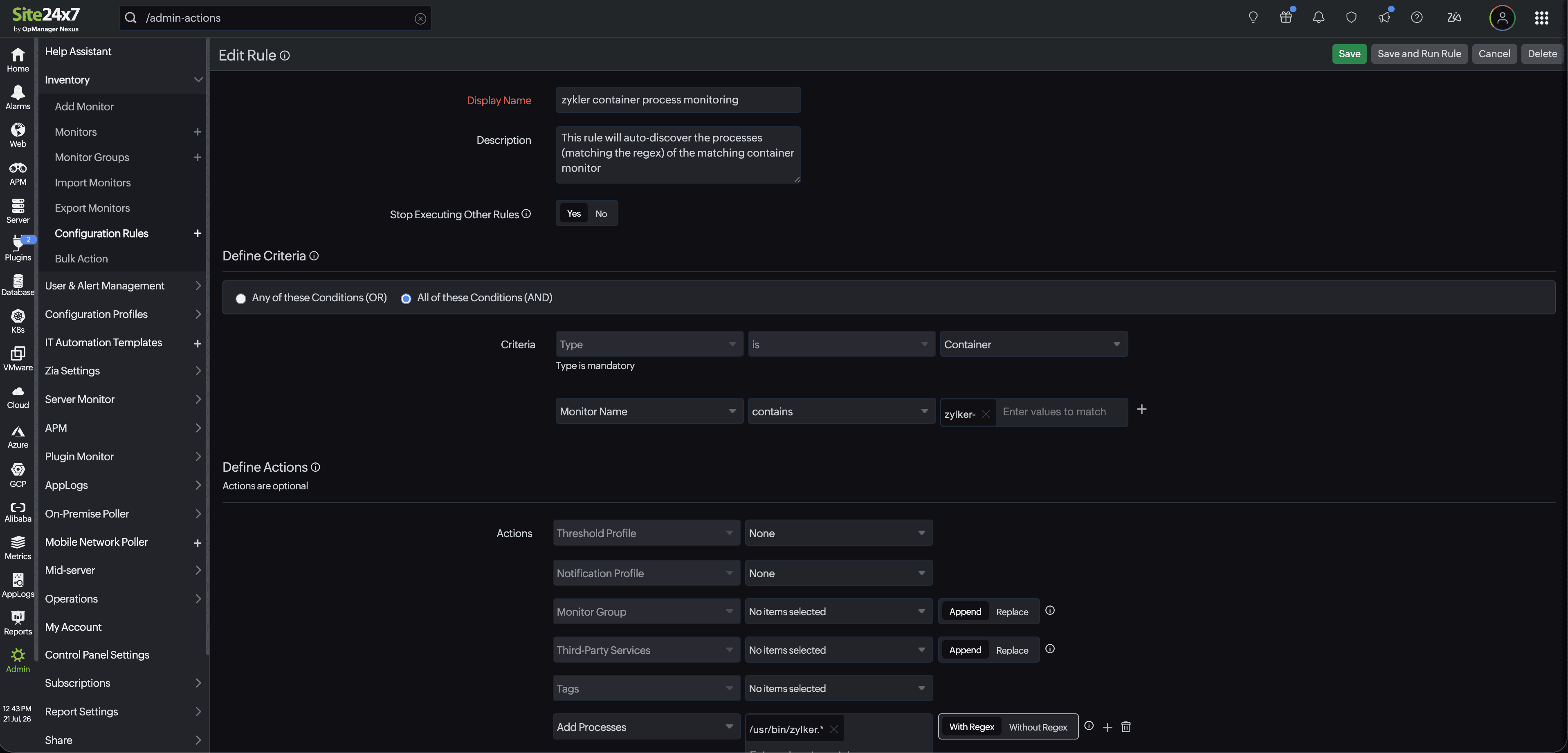 Add processes with configuration rules Add processes with configuration rules