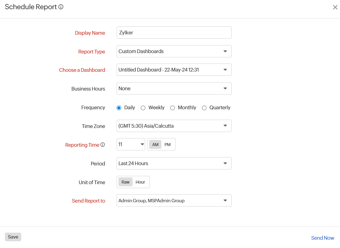 Scheduled Report - Dashboard