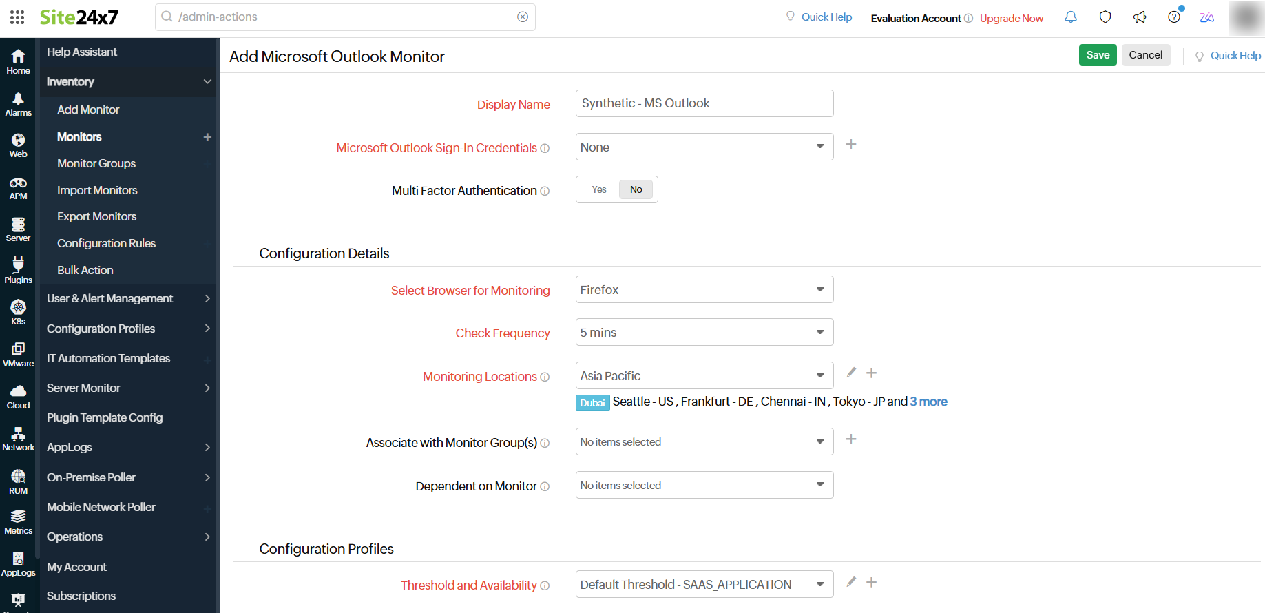 SaaS Add Monitor