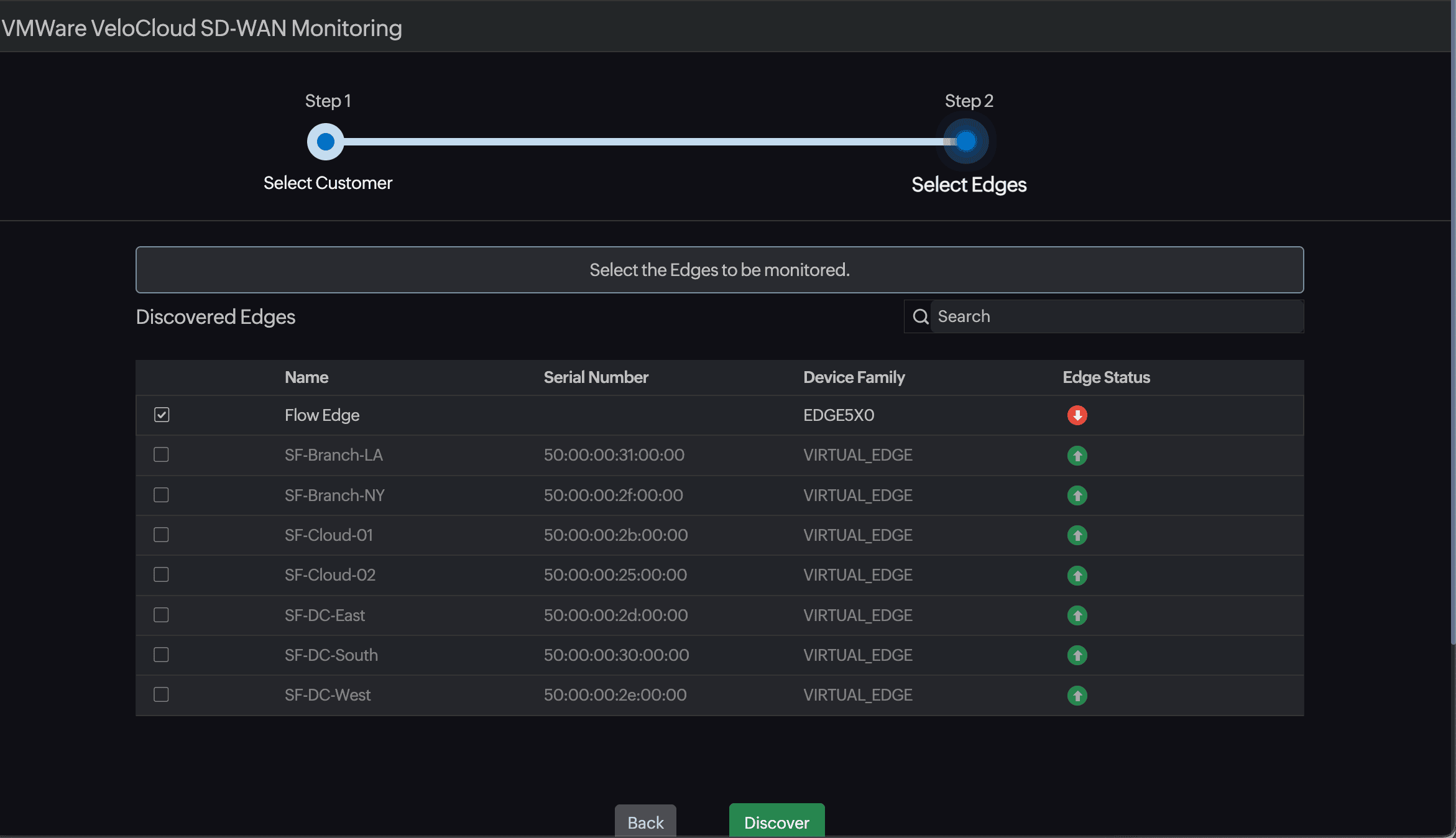 select vmware sd-wan edges