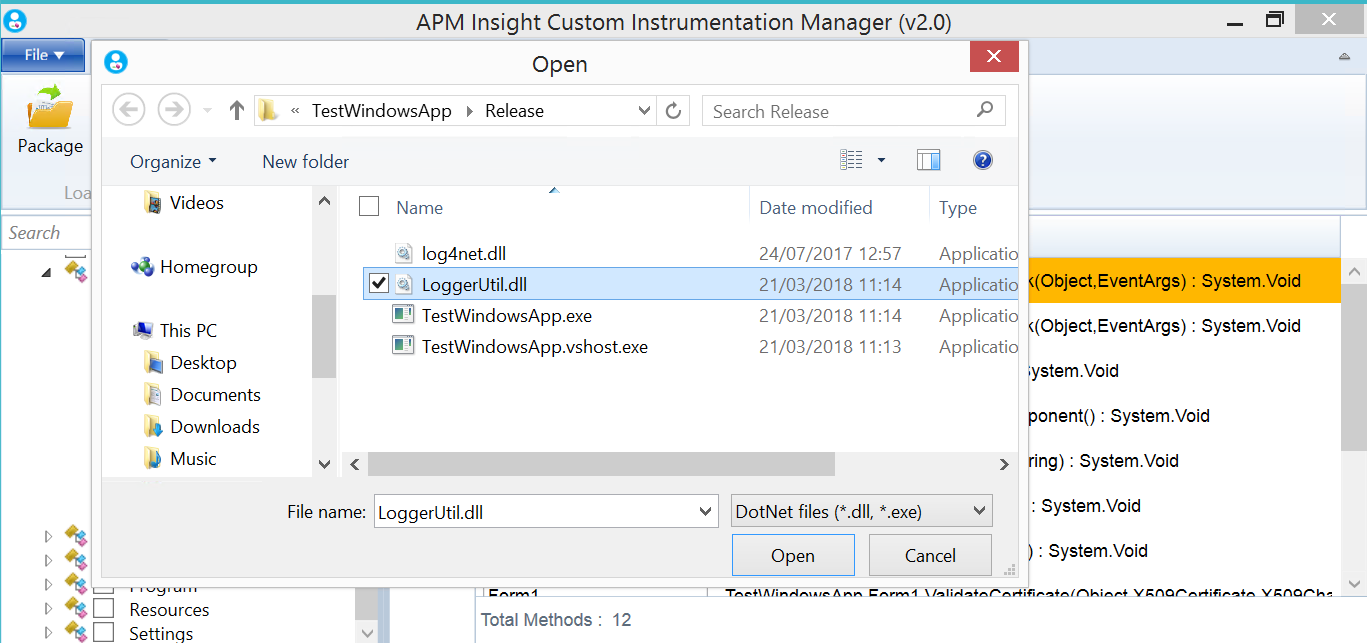 APM Insight custom instrumentation manager