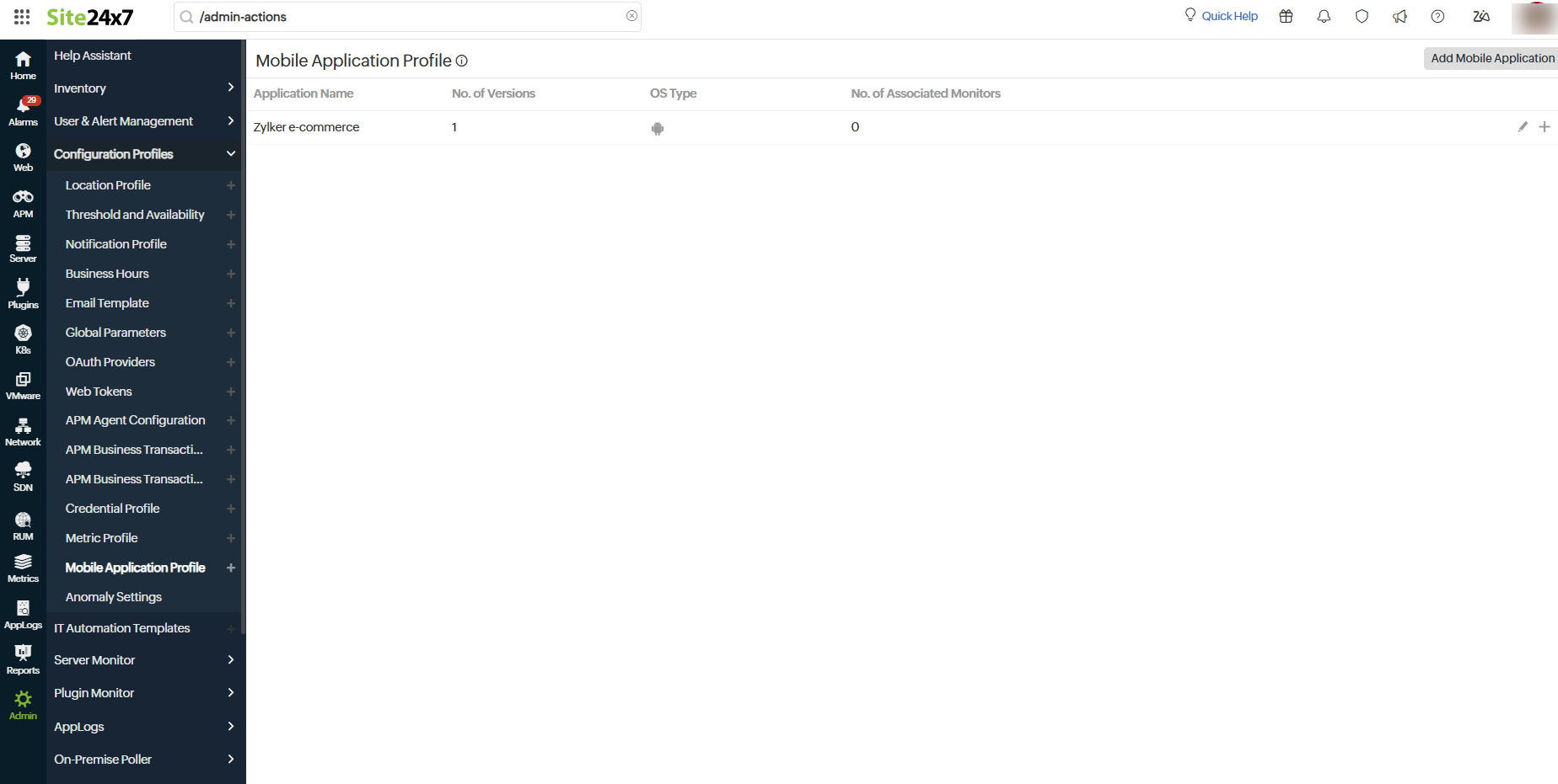 Mobile Application Profile Mobile Application Profile - View